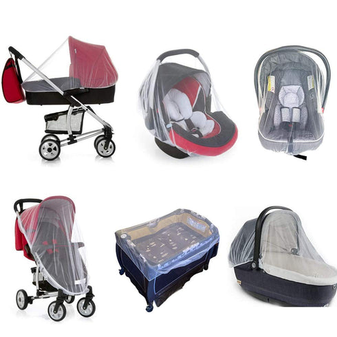 Durable Baby Stroller Mosquito Net (2 Pack) - Universal Elastic Edge Mesh Cover for Newborn Protection (Pink)