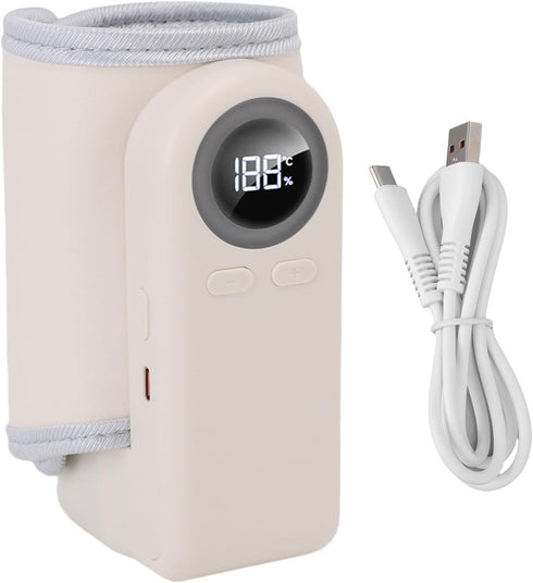 LUCKDANO Portable Bottle Warmer - Fast Heating Adjustable Temperature Rechargeable Travel Baby Milk Water Warmer