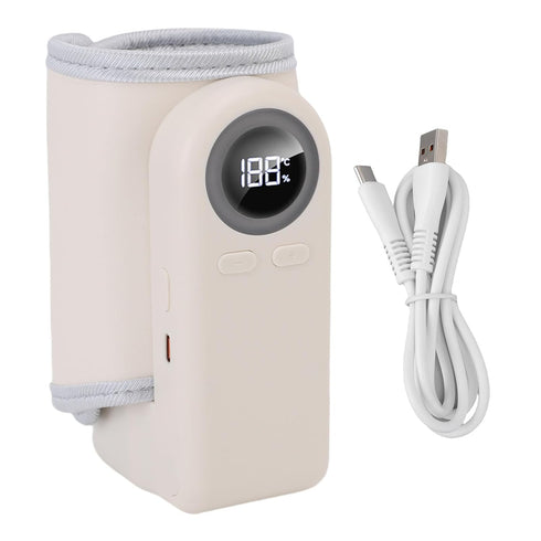 Kikumi Portable Baby Bottle Warmer, Fast Heating 37-55, Adjustable Temperature, Rechargeable, Baby Travel