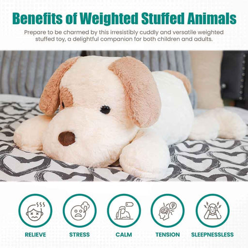 6 lbs Weighted Stuffed Animals - 27 inch Dog Weighted Plush for Adults and Kids