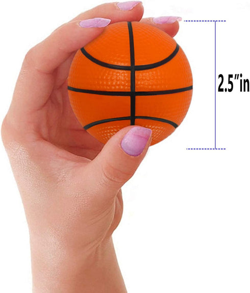 Mini Basketball Stress Balls 12 Pcs Pack - 2.5” Inch Mini Basketballs for Kids, Party Favors