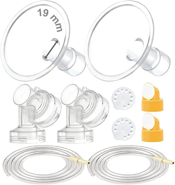 Maymom Breast Pump Kit Compatible with Medela Pump in Style Advanced, 2x19mm Breastshield, 2 Valve, 4 Membrane,