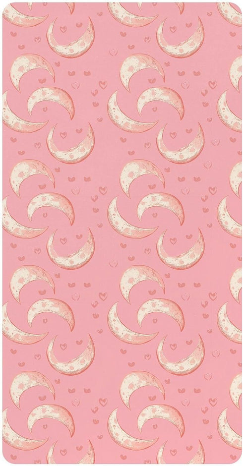 miaozhen Cotton Baby Crib Sheets for Boys Girls Soft Comfy Moon Vintage Valentines
