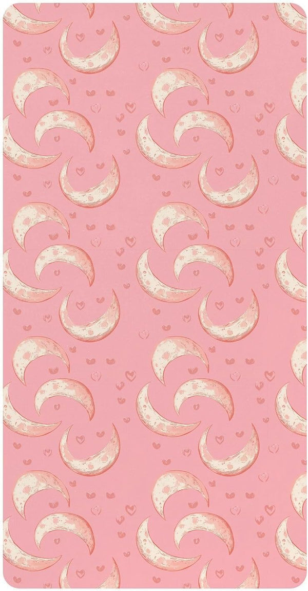 miaozhen Cotton Baby Crib Sheets for Boys Girls Soft Comfy Moon Vintage Valentines