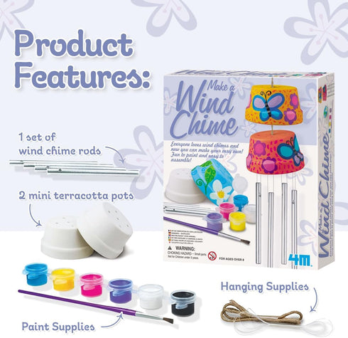 4M Make A Wind Chime Kit - DIY Gift for Kids, Boys & Girls - Construct & Paint A Wind Powered Musical Chime Arts &