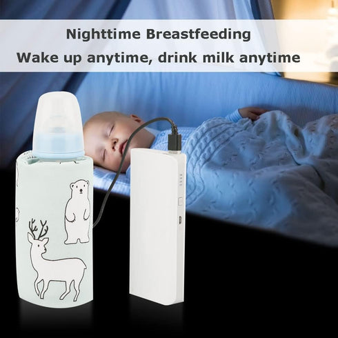 Portable Bottle Keep Warm, USB Travel Milk Heat Keeper, Baby Bottle Keep Warmer for Car Tavel, Storage Cover Insulation