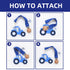 Set 3 Baby Food Grade Silicone Tractor Car Teether Toy with Pacifier Clip Holder,Teething Pain Relief Toys Gift