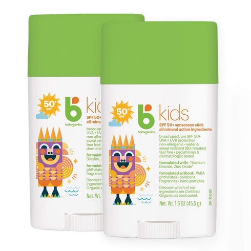 Babyganics SPF 50 Travel Size Kids Sunscreen Stick UVA UVB Protection |