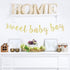 LINGTEER Sweet Baby Boy Gold Glitter Bunting Banner, Perfect for Baby Shower First Birthday Decorations