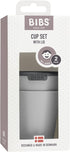 BIBS Cup Set for Baby or Toddler 2-Pack, Made in Denmark, 100% Food-Grade Material, Non-Slip and Dishwasher Friendly. Made in Denmark. (Cloud/Petrol) by Bibs
