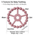 3 Pack Ring Teether, Silicone Teething Ring Toys for Babies 0-6 months, Seposeve Baby Teethers 6-12 months 12-24 months, Easy to Grasp Toy for Baby Teething Relief, Purple Pink White