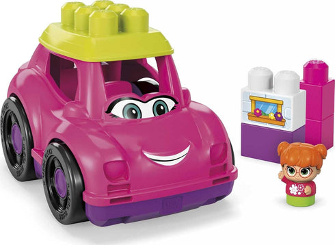 Mega BLOKS First Builders Toddler Building Blocks Toy Set, Catie Convertible with 6 Pieces and Storage, Pink