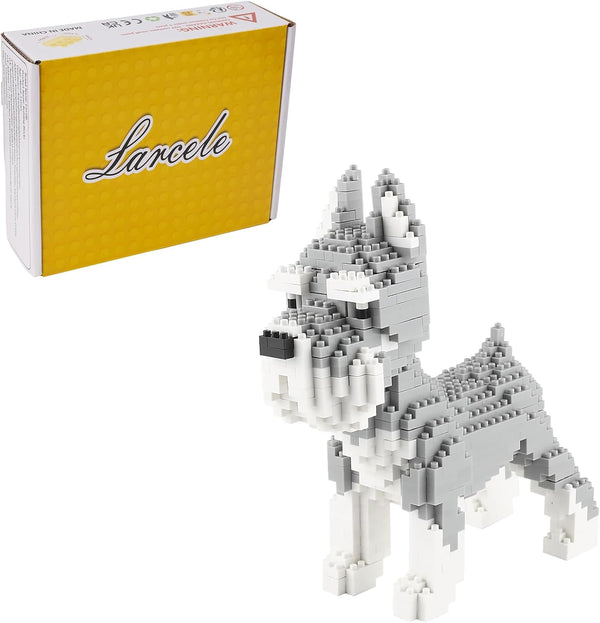 Larcele Dog Micro Building Blocks, 880 Pieces Mini Building Toy Bricks (Schnauzer)