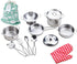 Play Pots and Pans Toys for Kids, Mini Stainless Steel Cooking Utensils Kitchen Playset for Toddlers, Ages 3 and up