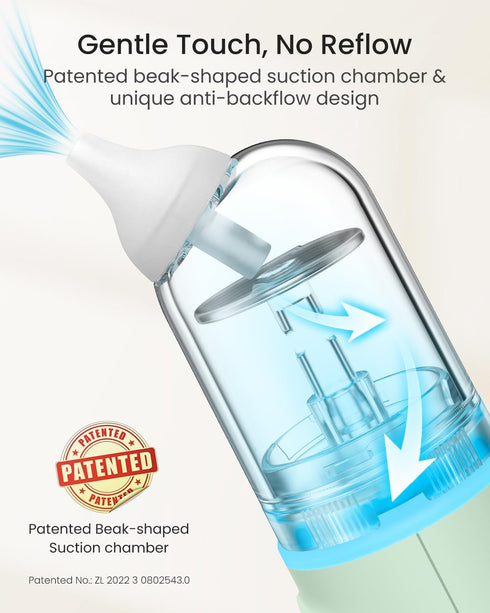 5 IPX7 GROWNSY Nasal Aspirator for Baby, Upgraded Suction Levels Baby Nose Sucker, Waterproof Electric Nose Suction