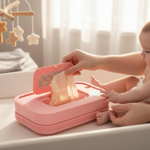 TIKATARER 3 Baby Wipe Warmer, Foldable Portable Wipes Dispenser with Smart Temperature Control and Heat Levels