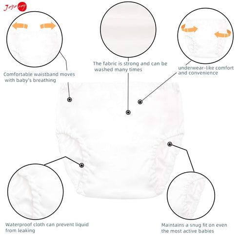 4Pcs Swimming 5T Joyo roy White Diaper Covers for Girls Training Pants Boys Cloth Diaper Cover for Rubber Training
