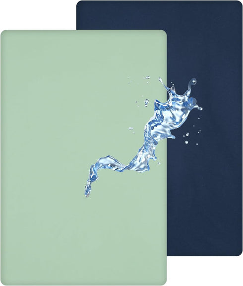 david's kids Waterproof Mini Crib Sheets, 2 Pack Soft Breathable Mini Crib