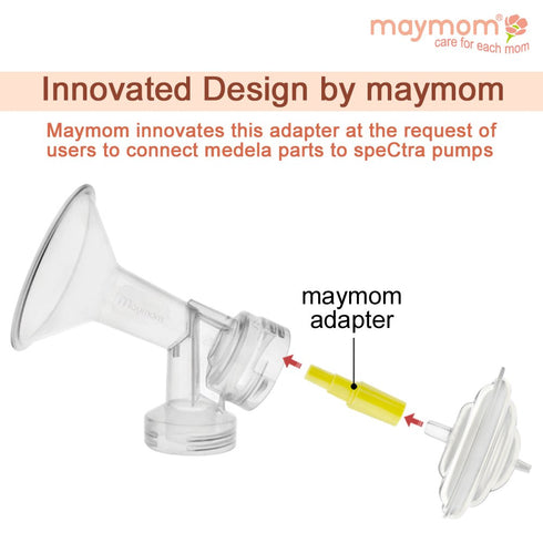 Maymom Backflow Protector - Compatible with Spectra S2 S1, 9 Plus Breastpumps - 4 pc with Bonus Flange Adapters