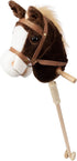 HollyHOME Stick Horse Plush Handcrafted Hobby Horse on a Stick, Real Pony Neighing and Galloping Sounds for Kids
