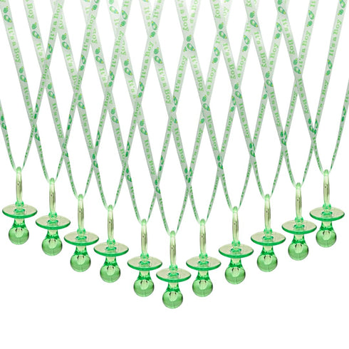 Lassos Boutique 36 Pieces It's a Boy Baby Shower Pacifiers Necklace Acrylic Baby Party