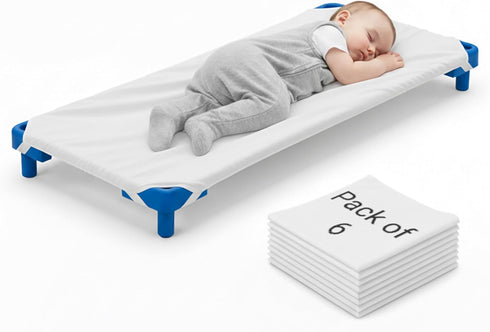 22" x 40" Daycare Cot Sheets Pack of 6 Fitted Toddler Nap