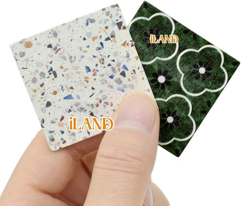 iLAND Dollhouse Flooring on 1/12 scale, Miniature Dollhouse Accessories, 60pcs Double-Sided Floor Tiles