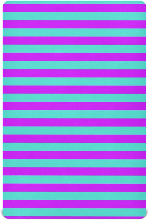 Pigsaly Crib Sheets Turquoise Purple Stripe Baby Sheet for Standard Crib Mattress Boys