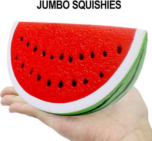 6PCS Jumbo Squishies Slow Rising Fruit Charms - Strawberry, Peach, Banana, Lemon, Watermelon, Pineapple