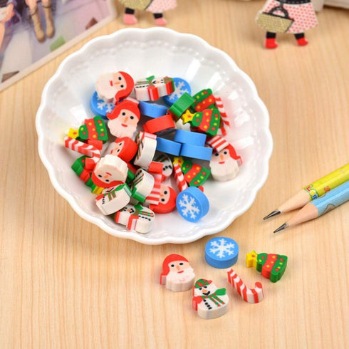 HYSTYLE Christmas Erasers, Holiday Eraser Set, 120+ Pcs, Kids Gift, Party Prizes Favors