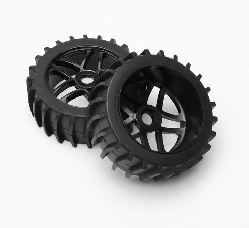 JIUWU 4pcs Beach Desert Snow Tires and Wheels, Hex 17mm, 1:8 RC Off Road Buggy Baja