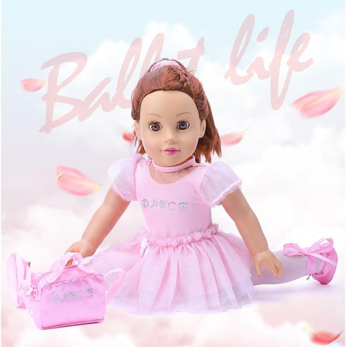 18 Inch Doll Clothes Accessories - Ballet Ballerina Dress Set Fit 18" Doll, Includes Pink Leotard, Tights, Tutu, Slippers, Dance Bag and Hairband