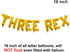 Three Rex Letter Balloon for Three Year Old Birthday, Dinosaur Party Decor, Dino Theme Decorations Supplies (16inch,
