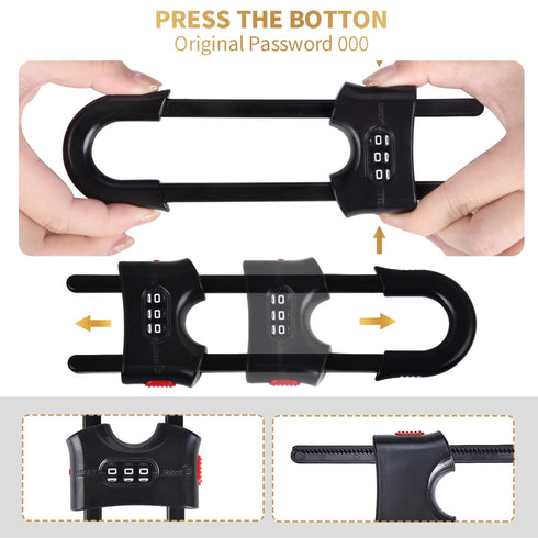 4 Pack U-Shaped Sliding Cabinet Locks - Adjustable Multifunctional Child Safety Lock for Home Cabinets and Doors