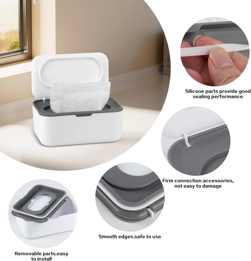QBXMY7 2Pcs Baby Wipes Dispenser, Wipe Holder for Baby & Adult, Keeps Wet Tissue Fresh,Easy Pull Wipes Pouch