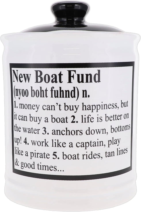 Cottage Creek Jars Dad Gifts, New Boat Fund Piggy Bank, Boat Candy
