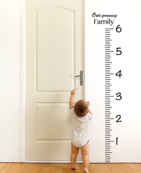 Giant Vinyl Growth Chart Kit, Kids DIY Height Wall Ruler, Large Measuring Tape Sticker Number Decal (Black, 73x23