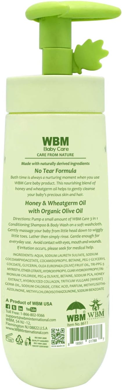 Care 3 in 1 Baby Shampoo, Body Wash & Conditioner 10 oz, Pack of 2 | Nourishes Baby Hair & Skin