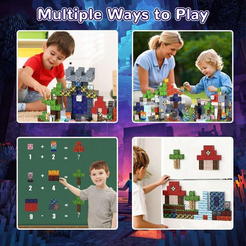 200 3+ Magnetic Blocks PCS, Magnetic Building Blocks, Magnet Blocks, Stacking Magnetic Cubes, Sensory School STEM Toys