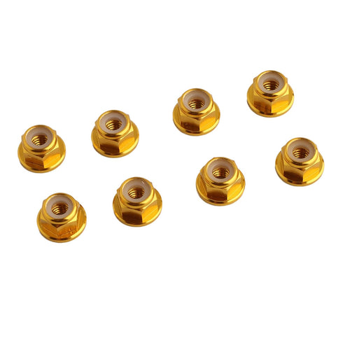 8PCS Flange M4 Lock Nuts Serrated Nylon Self-Tightening Aluminum Wheel Hardware for RC Car Vehicles