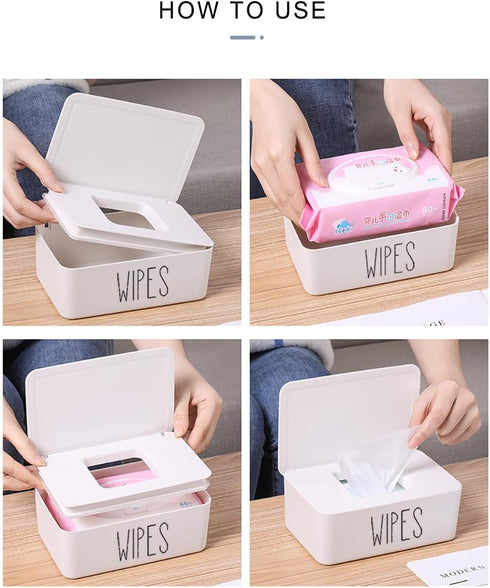 illikkuyax Refillable,7.28" 4.80" 2.75" Sleek Baby Wipes Dispenser Easy to Access Bathroom Flushable Butt Wipes