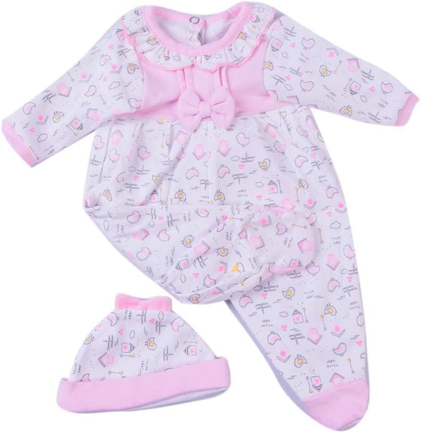 2Pcs Medylove Reborn Baby Dolls Girls Clothes for 16-18 Inch Dolls, Pink Outfit