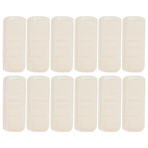 ALVABABY 12PCS Newborn Cloth Diaper Inserts - 4 Layers, Reusable, Overnight 12SMB