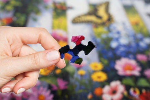 500 Springbok Butterfly Haven Piece Jigsaw Puzzle for Adults - Colorful Butterfly Garden - Unique Cut Pieces - Made