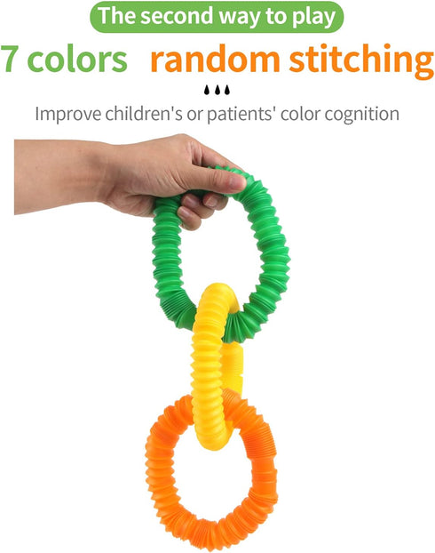 Jumbo Pop Toobs Fidget Toys, 7 Pieces Sensory Toys for Kids and Adults, DIY Decompression for ADHD Autism