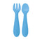 Nuby Silicone Easy Grip Fork & Spoon Set, BPA Free, 12+m in Blue