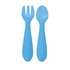 Nuby Silicone Easy Grip Fork & Spoon Set, BPA Free, 12+m in Blue
