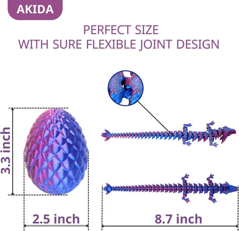 AKIDA 2 Pack 3D 3D Dragon Eggs with Dragon Inside, Dragon Egg Fidget Toy, Dragon Eggs with Dragon Inside, Mystery