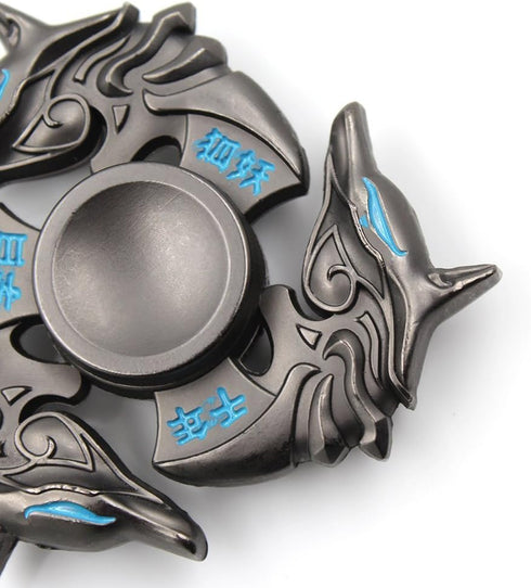 Fidget Spinner Metal Hand Spinner EDC Toy - Ultra Durable High Speed Anxiety Relief, Black Fox
