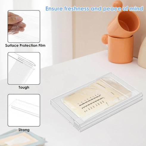GLMFAN Breast Milk Storage Bag Flat Breast Milk Freezer Versatile Breastfeeding Bag Rack Holder Safe Freezer Storage